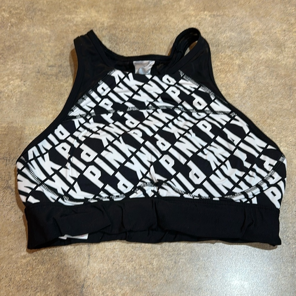 Women’s Victoria’s Secret pink, lightly lined sports bra, size small